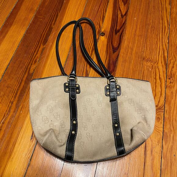 Douney & Bourke beige black gold purse shoulder bag leather luxury - Picture 6 of 10